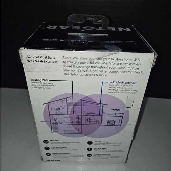NETGEAR EX6250 AC1750 White Dual-Band Wi-Fi Mesh Range Extender - Picture 7 of 9